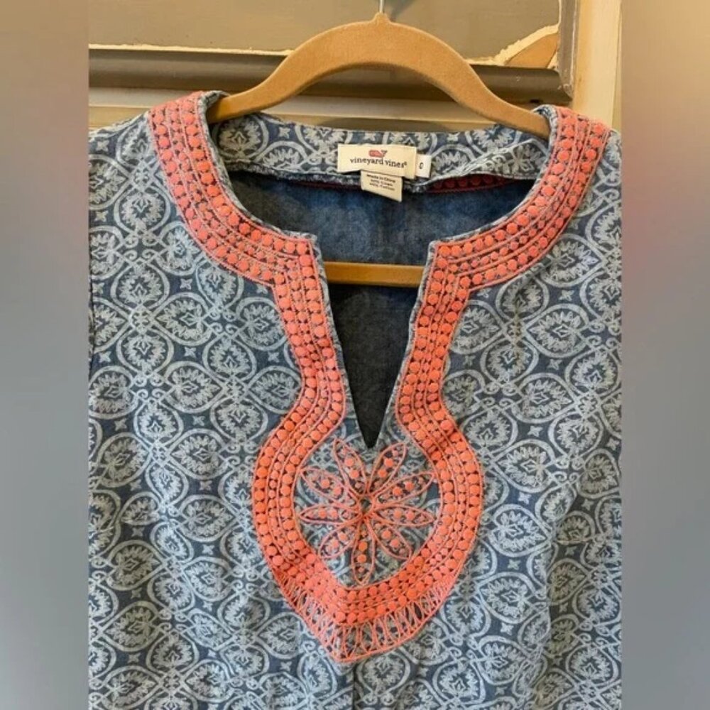 Vineyard Vines Embroidered Coverup Size 0 - Picture 2 of 9